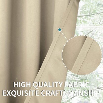 BGment Room Darkening Curtains 84 Inches Long - Grommet Thermal Insulated Drapes Window Treatment Curtains for Bedroom, 2 Panels, 42 x 84 Inch, Beige