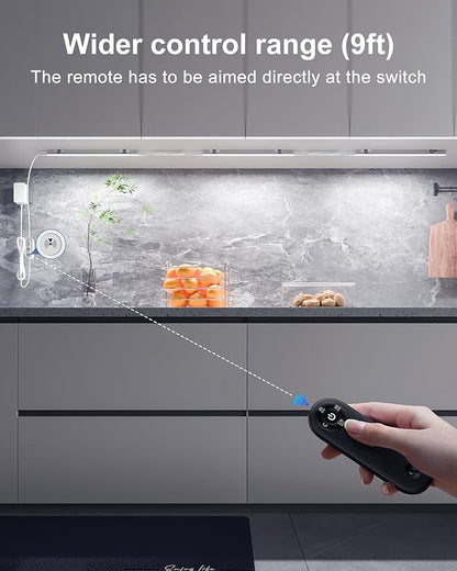 Remote Control Under Cabinet Led Light Plug in, Dimmable Daylight White 4500K, 6 Pack 12 inch Linkable Led Under Counter Lights for Kitchen Upgrade ETL Listed Plug 24V, UNO-LK 4500K