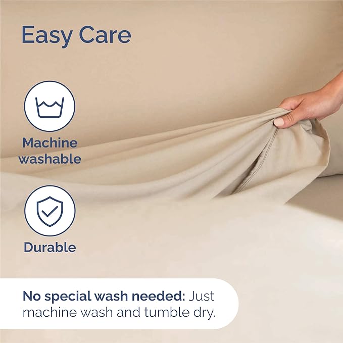 King Sheets Set 6 Piece - Bed Sheets King Size - Soft Hotel Luxury Bedding - Cooling, Comfy & Breathable - 1 Flat & 1 Fitted & 4 Pillowcases with Deep Pockets - Wrinkle Resistant & Fade Free - Cream