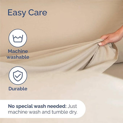King Sheets Set 6 Piece - Bed Sheets King Size - Soft Hotel Luxury Bedding - Cooling, Comfy & Breathable - 1 Flat & 1 Fitted & 4 Pillowcases with Deep Pockets - Wrinkle Resistant & Fade Free - Cream