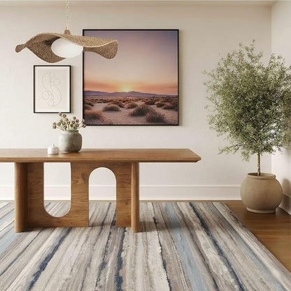 RUG BRANCH Havana 5' x 8' (5'3" X 7'7") Scandinavian Indoor Area Rug, Contemporary, Blue Brown - Living Room, Bedroom, Dining Room, and Kitchen