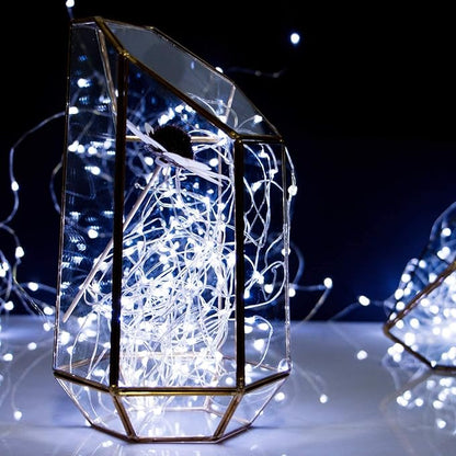 Minetom Fairy Lights Battery Operated, 5 Pack 7 FT 20 LED String Lights with Timer, Waterproof Silver Wire Fairy Lights for Bedroom Christmas Home Party Wedding Decorations, Pure White