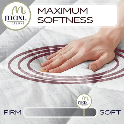MAXI Full XL Mattress Pad - Luxurious Cotton Sateen Mattress Protector - Soft, Comfortable, and Breatheable Mattress Cover - Mattress Pad Protects Mattress from Dust, Dirt, Spills, and Stains.