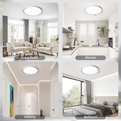 TALOYA Flush Mount Ceiling Light,4 Pack,12 Inch,20W, 5000K Daylight Super Slim LED Ceiling Light for Bedroom, Living Room, Kitchen, Laundry and Hallway