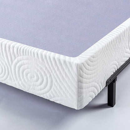 ZINUS Metal Box Spring with Wood Slats, 9 Inch Mattress Foundation, Sturdy Steel Structure, Easy Assembly, California King