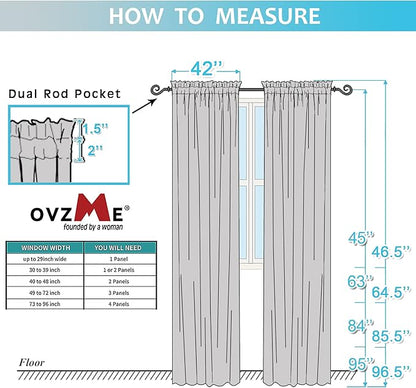 OVZME Black Sheer Curtains 84 Inches Long 2 Panel Sets, Solid Color Lightweight Voile with Light Filter for Sliding Door, Living Room&Bedroom (W42 x L84, 1 Pair)