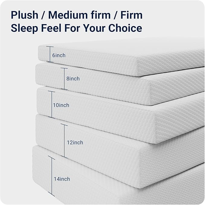 Avenco Twin Size Mattress, 6 Inch Memory Foam Twin Mattress in a Box for Comfort Sleep & Pressure Relief, CertiPUR-US Certified Firm Mattresses