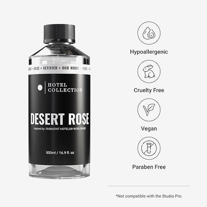 Hotel Collection Diffuser Oil - Desert Rose - Aromatherapy Essential Fragrance Oil - Floral Rose, Sweet Praline, Wood & Vetiver - 500mL 16.9 Fl oz