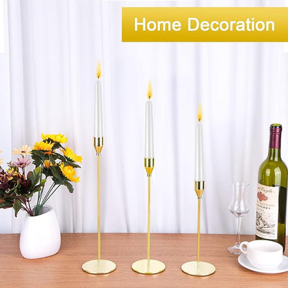 Gold Candlestick Holder Set of 24 for Taper Candles, Decorative Candle Holders Bulk Candle Stick Holders Taper Candle Holders for Table Centerpiece Wedding Dinning Party Anniversary Home Decor