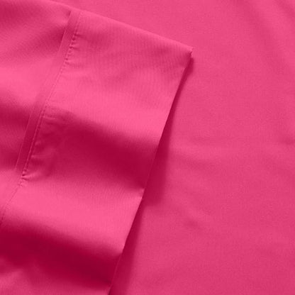 6 Piece Bed Sheet Set, Split King, Fuschia