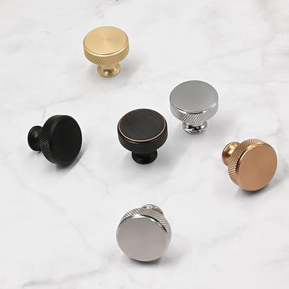 Asidrama 10 Pack Champagne Bronze Kitchen Cabinet Knobs Knurled Dresser Knobs Drawer Knob Cabinet Hardware Aluminum Knob for Dresser Drawers