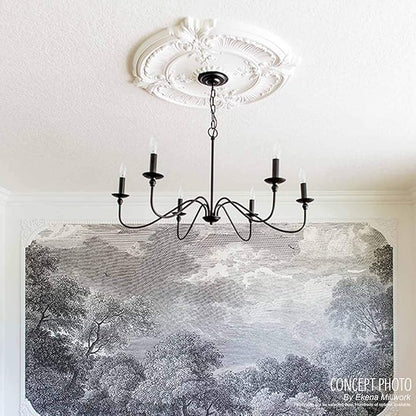 12 1/2"OD x 3 7/8"ID x 3/4"P Bradford Ceiling Medallion (Fits Canopies up to 6 5/8"), Hand-Painted Rich Gold