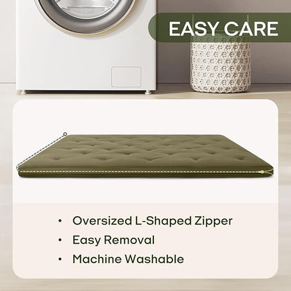 ZonLi Japanese Floor Futon Mattress Full Size 80"x 54", 100% Cotton Cover 2.5'' Thicken Tatami Mattress, Foldable Sleeping Pad, Portable Dormitory Tatami Mat