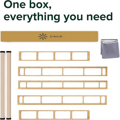 ZINUS Edgar 8 Inch Bamboo Box Spring, Mattress Foundation, Sturdy Bamboo Structure, Low Profile, Easy Assembly, Full