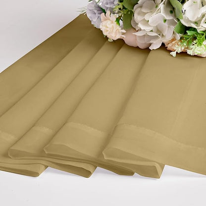 Chyhomenyc Gold Sheer Curtains 30 inch Length 2 Panels, Light Filtering Voile Rod Pocket Short Window Curtians for Bathroom Living Room Farmhouse Small Windows, 42Wx30L inches