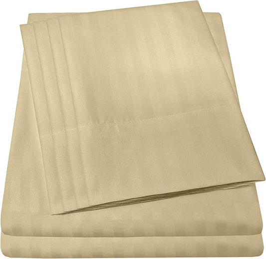 Full Size Bed Sheets - 6 Piece 1500 Supreme Collection Fine Brushed Microfiber Deep Pocket Full Sheet Set Bedding - 2 Extra Pillow Cases, Great Value, Full, Dobby Sage