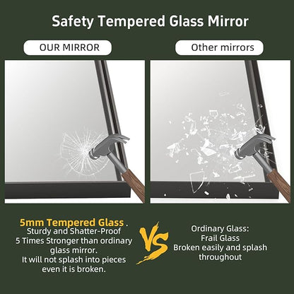 36”x 28” Black Bathroom Mirrors for Over Sink, Modern Vanity Mirror, Black Mirrors for Living Room Bedroom Hallway Decorative,Tempered Glass Hangs Vertically or Horizontally