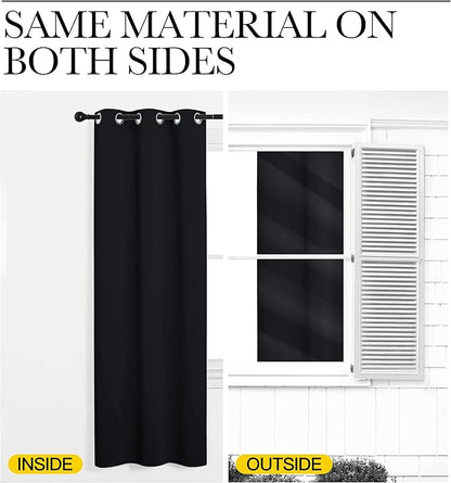 NICETOWN Room Separating Divider, Room Divider Curtain Screen Partition, Function Thermal Blackout Patio Door Curtain Panel, Sliding Door Insulated Curtain, Black, 12.5ft Wide x 7ft Long