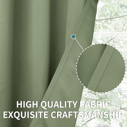 BGment Room Darkening Curtains 95 Inches Long - Grommet Thermal Insulated Drapes Window Treatment Curtains for Bedroom, 2 Panels, 52 x 95 Inch, Grass Green