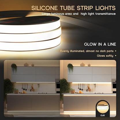 LED Strip Lights Blue,9.8ft 110-120V Neon Rope Lights,Flexible Silicone Outdoor Waterproof Neon Strip Lights for Bedroom,Mirror,Kitchen Cabinet, Living Room,Halloween Decor