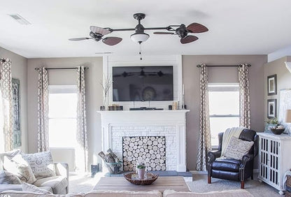 Harbor Breeze Twin Breeze Ii 74-in Oil-rubbed Bronze Outdoor Downrod Ceiling Fan