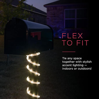UltraPro LED Rope Lights, 50ft Classic Clear Rope, Warm White Light 3000K, Indoor/Outdoor, Flexible, Linkable, Durable, Rope Lights Outdoor, 54505