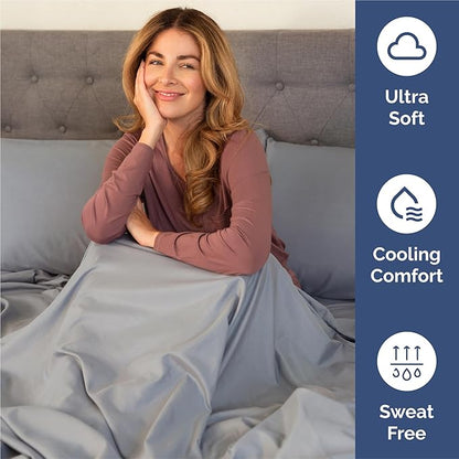 Split King Size 5 Piece Sheet Set - Comfy Breathable & Cooling Bed Sheets Set - Hotel Luxury Bedding for Women, Men, Kids, Teens, Boys & Girls - Deep Pockets and Wrinkle Free - Oeko-Tex - Steel Blue