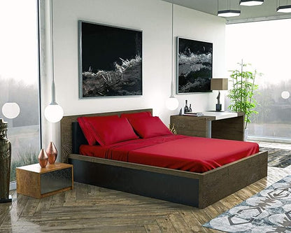 DREAMCARE Sheets Full Size Bed - Cooling Bed Sheets - 6pcs Set - Full Sheet Set - Full Size Sheets - Full Size Sheet Sets Soft & Long Lasting 100% Fine Brushed Polyester with Side Pocket - Burgundy
