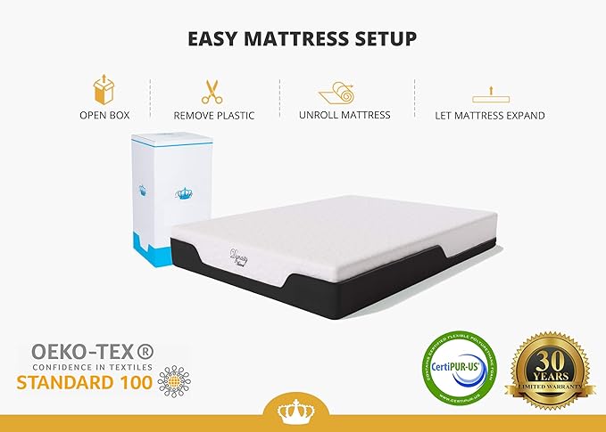 DynastyMattress RV Queen Mattress 8-Inch CoolBreeze Medium-FirmGel Memory-Foam Mattress for RV Bed, Camper, Pop Up and Trailer