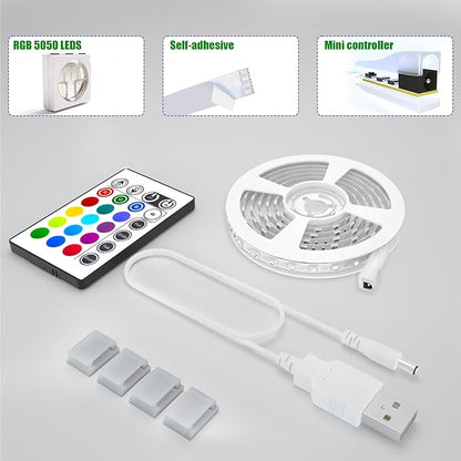 Tv Led Backlight,Maylit 14.3ft Led Strip Lights for 65-75in Tv,USB Powered Tv Lights kit with Remote,RGB Bias Lighting for Room Decor