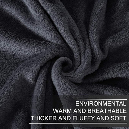 Fleece Blanket Queen Size for All Season 350GSM - Premium Lightweight Anti-Static Throw for Queen/Full Size Bed Extra Soft Brush Fabric Warm Sofa Thermal Blanket 90" x 90"(Dark Gray Queen)