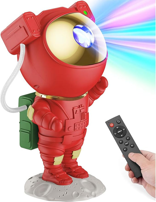 Mooyran Christmas Light Projector Indoor - Red Astronaut Galaxy Projector, Festive Holiday Decor, Romantic Lights for Bedroom, Unique with Remote & Timer