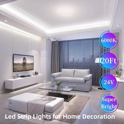 20ft/6M Led Vanity Mirror Lights Kit Vanity Make-up Mirror Full Length Mirror Cloakroom Adjustable Flexible Strip Light Table Set with Dimmer & Power Supply Mirror Decor Mirror Not Included