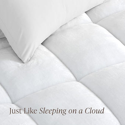Bare Home Split King Microplush Mattress Topper - Pillow Top Reversible - Dual Sided All-Season - 8" to 24" Deep Pocket - Soft Fitted Cover - Plush Mattress Pad (Split King - 2 Twin XL)