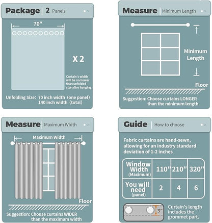 BGment Blackout Curtains for Bedroom - Grommet Thermal Insulated Room Darkening Curtains for Living Room, Set of 2 Panels (70 x 84 Inch, Navy Blue)
