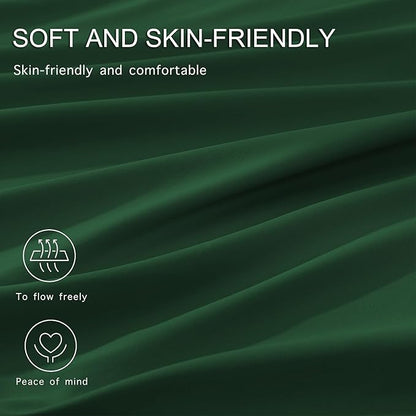 Monbix Full Comforter Set - 7 Pieces Emerald Green Bed in a Bag Full Size Bedding Sets with Comforters, All Seasons Down Alternative Comforter with Sheets, Pillowcases & Shams