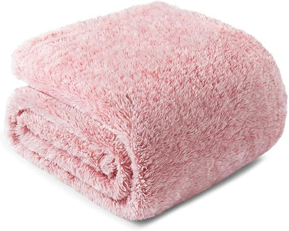 Exclusivo Mezcla Plush Fuzzy Fleece Throw Blanket Extra Large, Super Soft, Fluffy and Warm Blankets for Couch, Bed, Suitable for All Seasons (50x70 Inches, Mixed Dusty Pink)