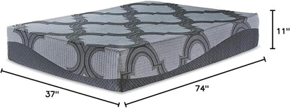 Signature Design by Ashley Twin Size 1100 11 Inch Hybrid Mattress with Support & Pressure Relief Cooling Gel Memory Foam, Fiberglass Free, Mattress In A Box