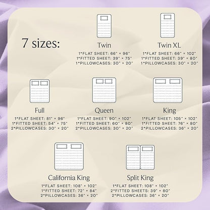 LuxClub 3 PC Sheet Sheets Deep Pockets Wrinkle Free-Kids-Fitted Sheets Machine Washable Hotel Bedding Silky Soft - Lavender Twin