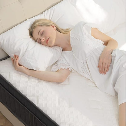 Full Size Mattress, 14 Inch Full Mattress in a Box with Gel Memory Foam and Pocket Spring, Medium Feel, Cooler Sleep & Pressure Relief, 75''x54''x14'', 120 Nights Risk-Free Trial