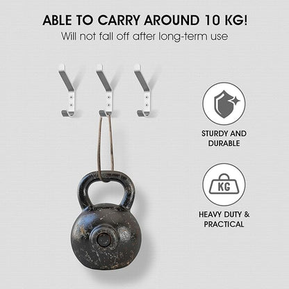 GlazieVault Coat Hook– Door Hook (10 Pack) - Heavy Duty Wall Mounted - Premium Design Rust Free Hooks
