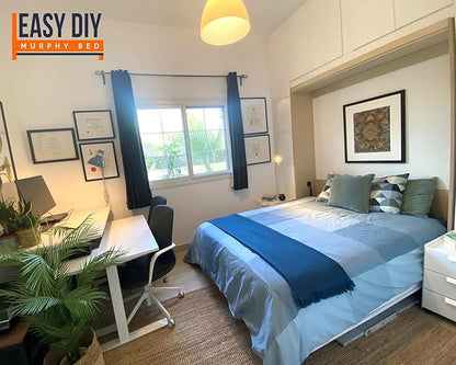 Queen Size DIY Murphy Bed Hardware Kit – Horizontal Wall bed for Space-Saving -Budget-Friendly DIY Setup -Made in USA-Hide Away Design with Horizontal Murphy Bed Queen - Bed Lift Mechanism - Pull Down