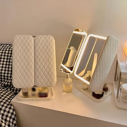 Glisera Smart Mirror, Trifold Led Makeup Mirror, Aristoparis Makeup Mirror, Glisera Makeup Mirrors, Glisera Smart Mirror with Lights,LED Trifold Vanity (Black)