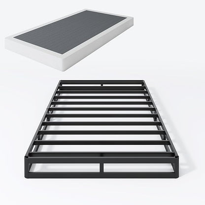 Box Spring Twin - 3 Inch Heavy Duty Low Profile Metal Box Springs for Twin Bed, Mattress Foundation, Easy Assembly,Easy Clean Cover