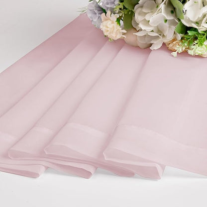 OWENIE Sheer Curtain 72 Inches Long 2 Panels Set, Elegant Airy Transparent Rod Pocket Sheer French Door Curtains & Drapes for Living Room Bedroom, Blush Sheer Window Treatments, 42WX72L inch