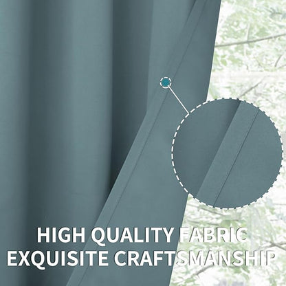 BGment Room Darkening Curtains 54 Inches Long - Grommet Thermal Insulated Drapes Window Treatment Curtains for Bedroom, 2 Panels, 52 x 54 Inch, Stone Blue