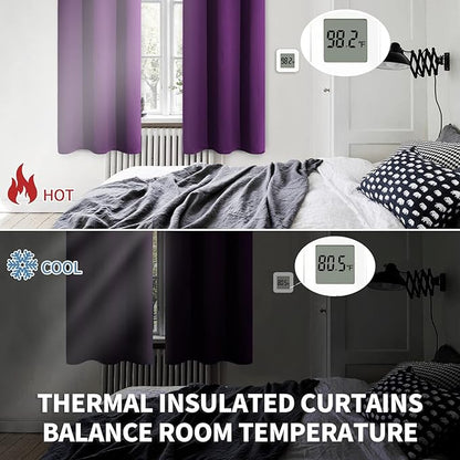 BGment Blackout Curtains - Grommet Thermal Insulated Room Darkening Bedroom and Living Room Curtain, Set of 2 Panels (42 x 72 Inch, Royal Purple)