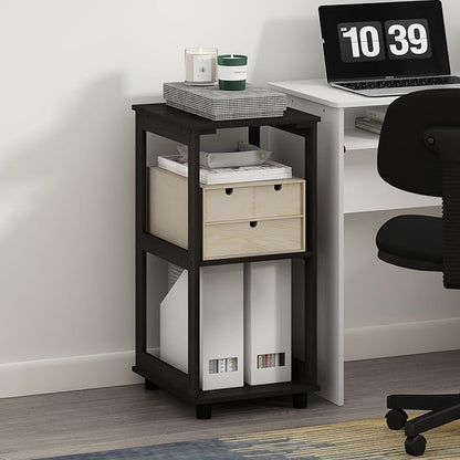 Furinno Romain 2-Tier Tall End Table, Espresso