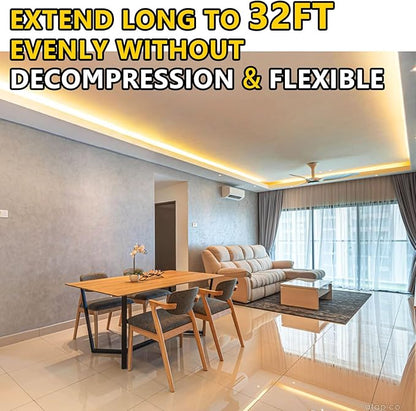 EMITEVER COB LED Strip Lights Warm White 32.8ft, 3000K 24V Dimmable Tape Light Premium High Density, 305LM+/ft, 4800LEDs, Ra 90+, 3W/FT, UL Listed for Cabinets, Shelves(Power Supply Sold Separately)