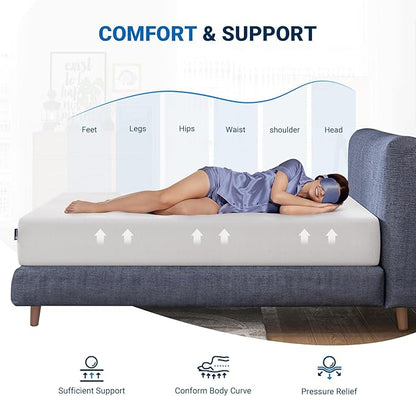 Avenco King Size Mattress, 10 Inch Bamboo Charcoal King Memory Foam Mattress in a Box for Pain Relief & Cooling Sleep, Medium Soft King Bed Mattress, CertiPUR-US Certified
